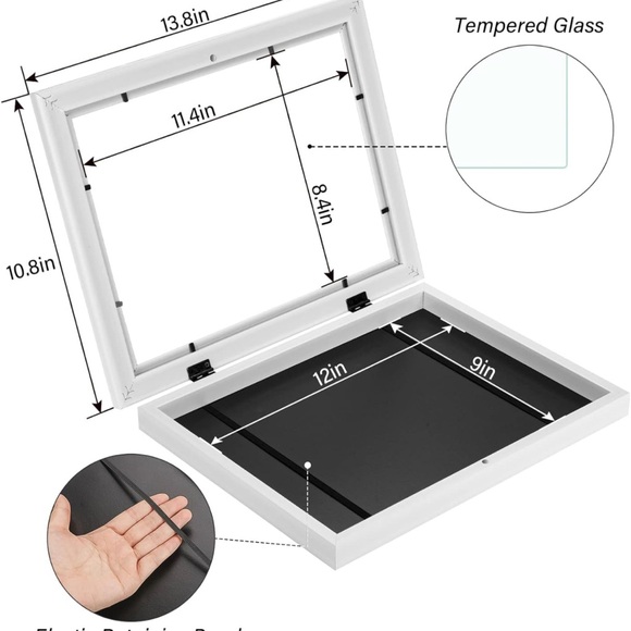 Anozie 9x12 Art Frame, Artwork Frames Changeable Front Opening Glass, Artwork - Picture 2 of 4